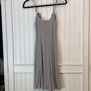 Grey, ribbed, tie strap dress!